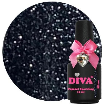 DIVA Topcoat Sparkling Silver - No Wipe 15 ml