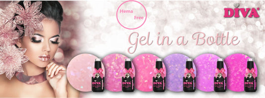 Diva Gel in a Bottle Showflakes Collection - 6x15ml - Hema Free + Gratis Fineliner