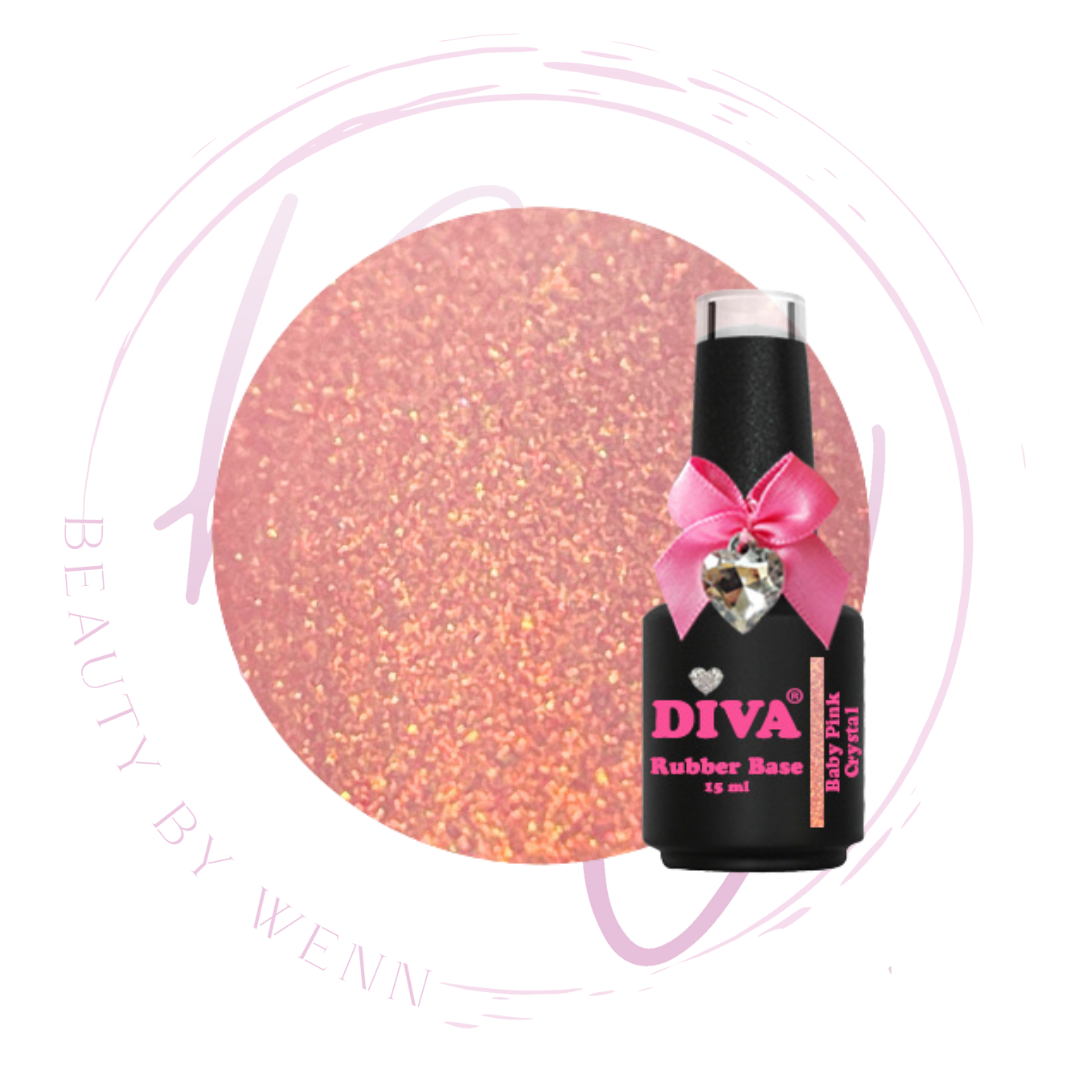 Diva Rubber Basecoat Baby Pink Crystal 15 ml