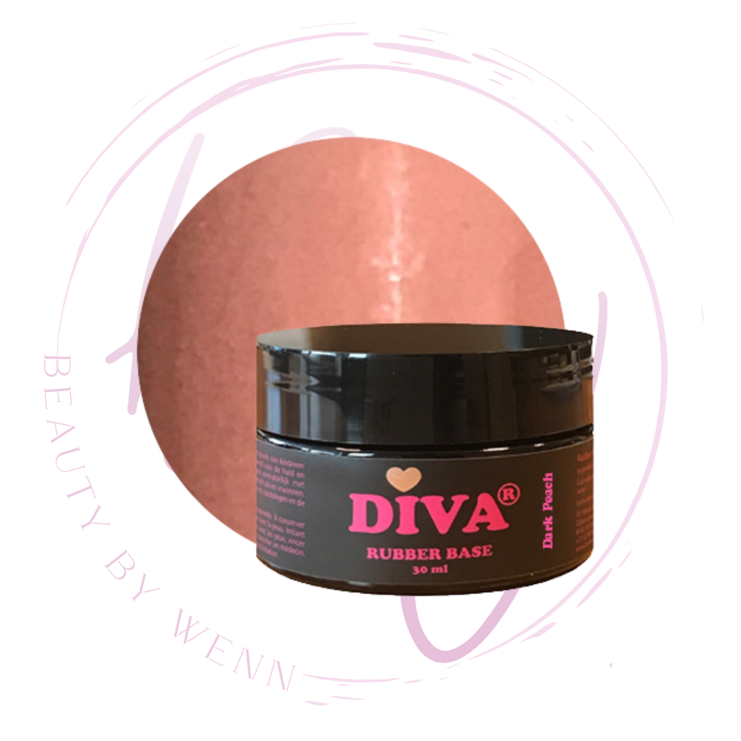 Diva Rubber Basecoat Dark Peach POT 30 ml