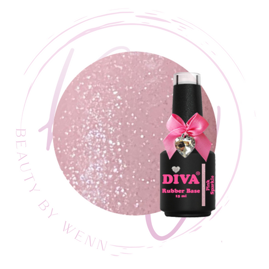 Diva Rubber Basecoat Pink Sparkle 15 ml