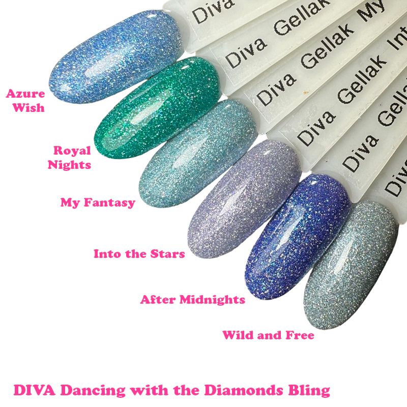 DIVA Gellak Dancing with the Diamonds BLING, BOLD en FEVER Collection 18x 10 ml + gratis Fineliner