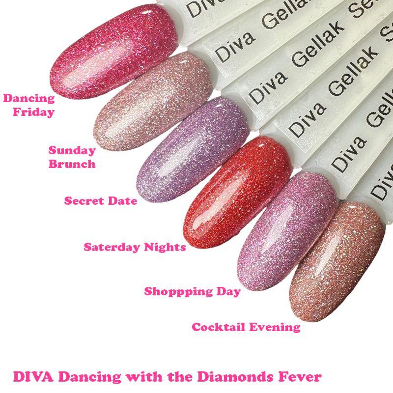 DIVA Gellak Dancing with the Diamonds BLING, BOLD en FEVER Collection 18x 10 ml + gratis Fineliner