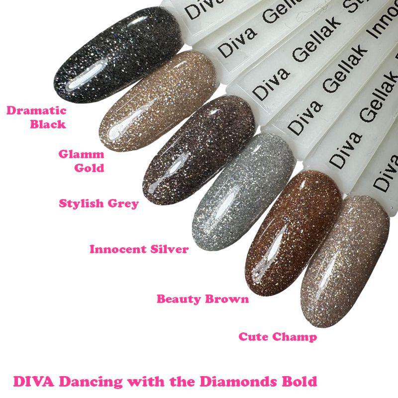 DIVA Gellak Dancing with the Diamonds BLING, BOLD en FEVER Collection 18x 10 ml + gratis Fineliner