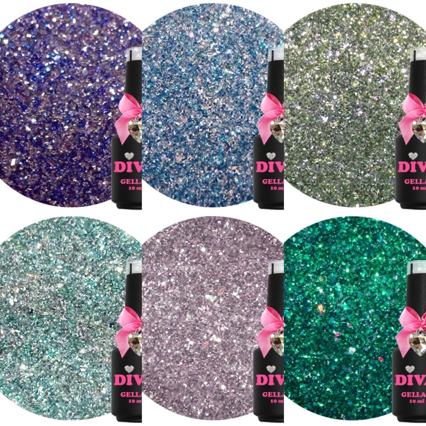 DIVA Gellak Dancing with the Diamonds BLING, BOLD en FEVER Collection 18x 10 ml + gratis Fineliner