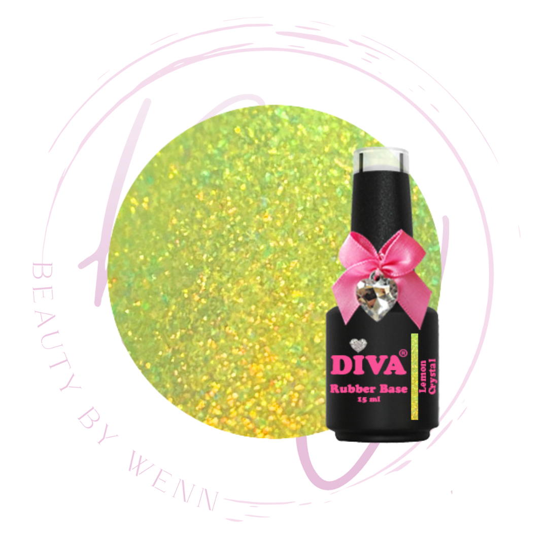 Diva Rubber Basecoat Lemon Crystal 15 ml