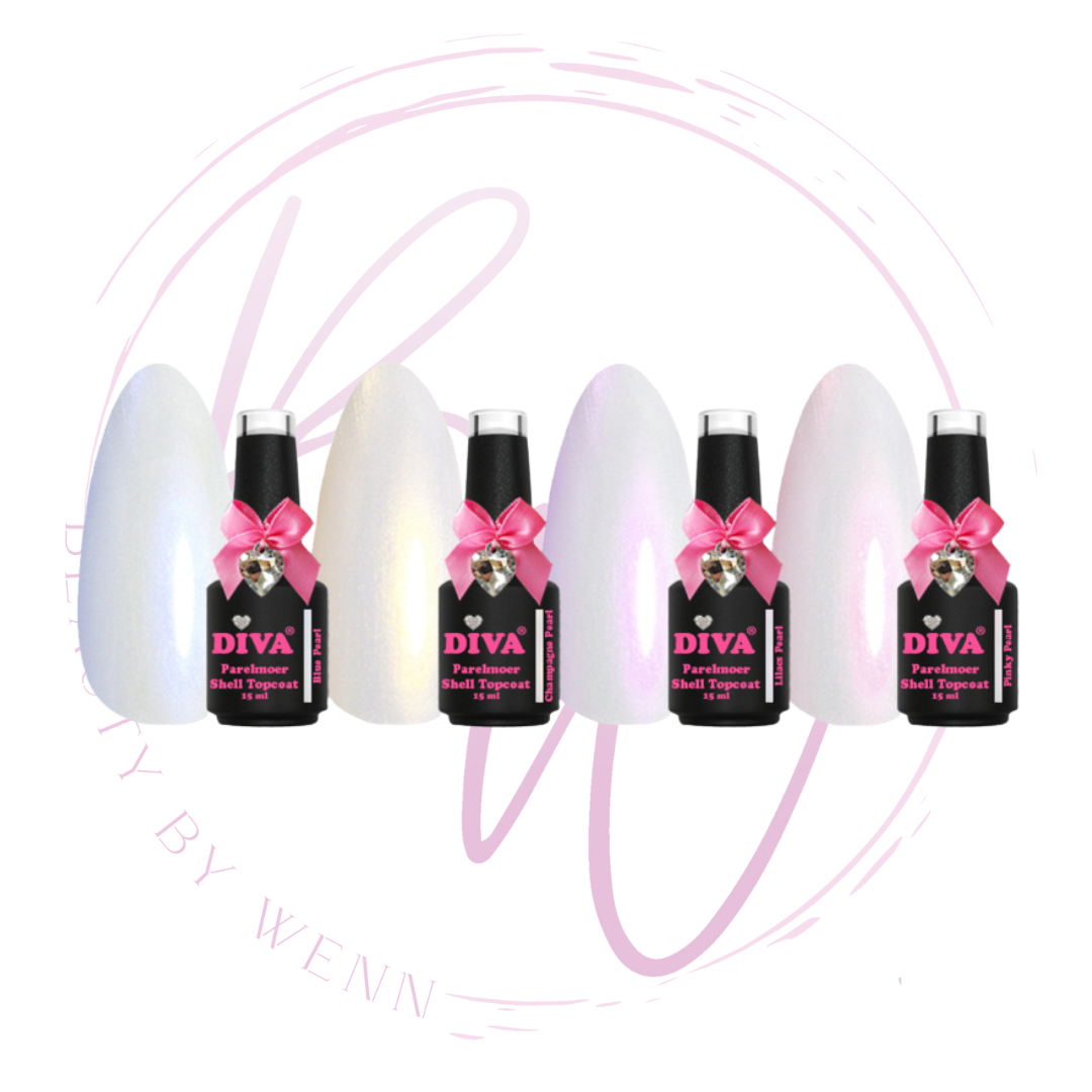 DIVA Parelmoer Shell Topcoat Collection 4x15ml