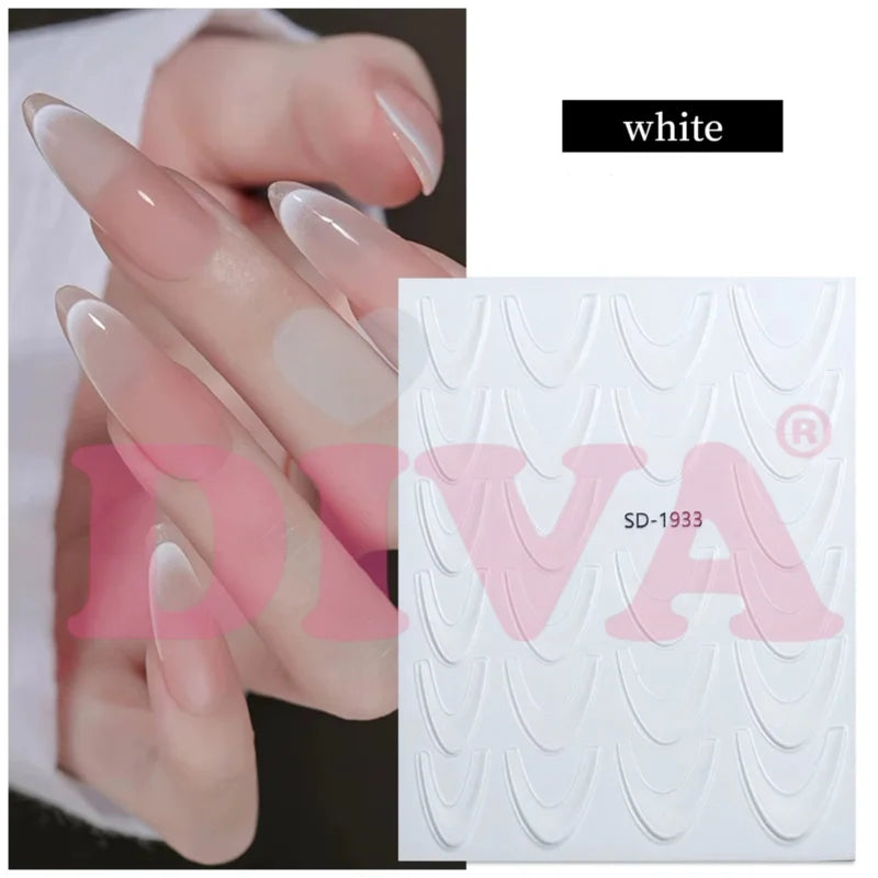 Faded French Smile Sticker White