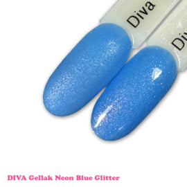 DIVA Gellak Neon Blue Glitter 10 ml