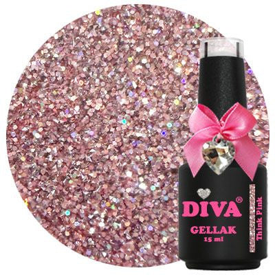 iva Gellak Think Glitter Glass - Think Pink - 15ml - Hema Free